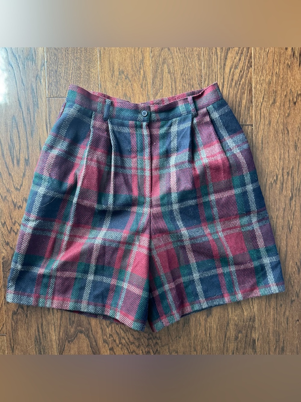 Vintage Sag Harbor Plaid High-Waist Shorts Size 14